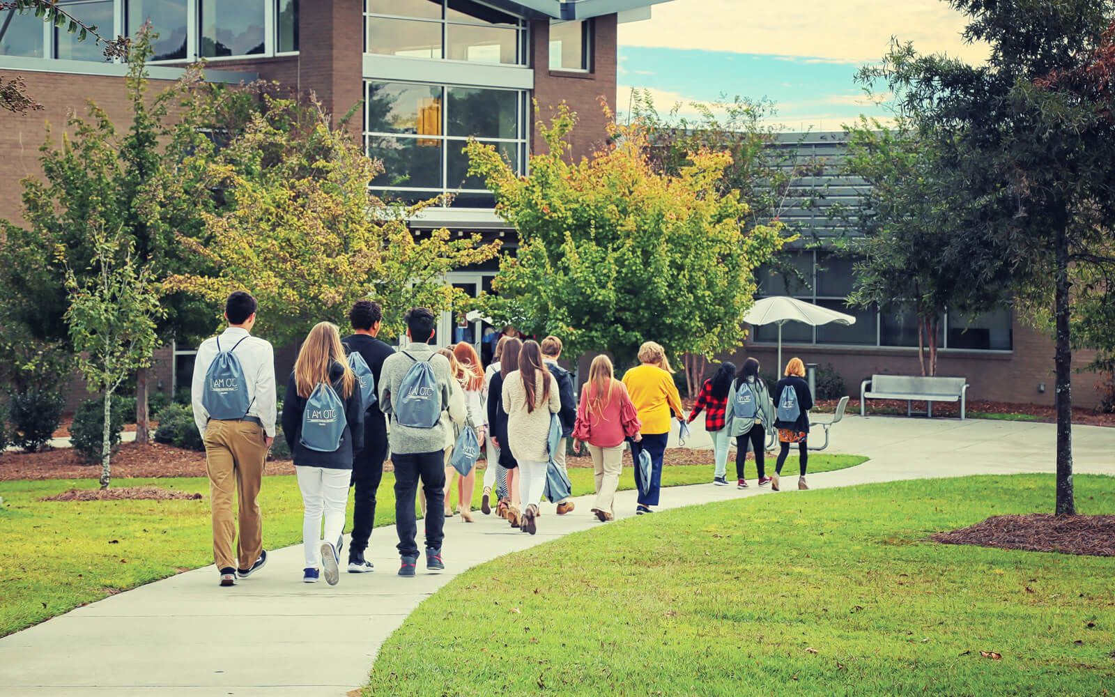 People touring the OTC Campus